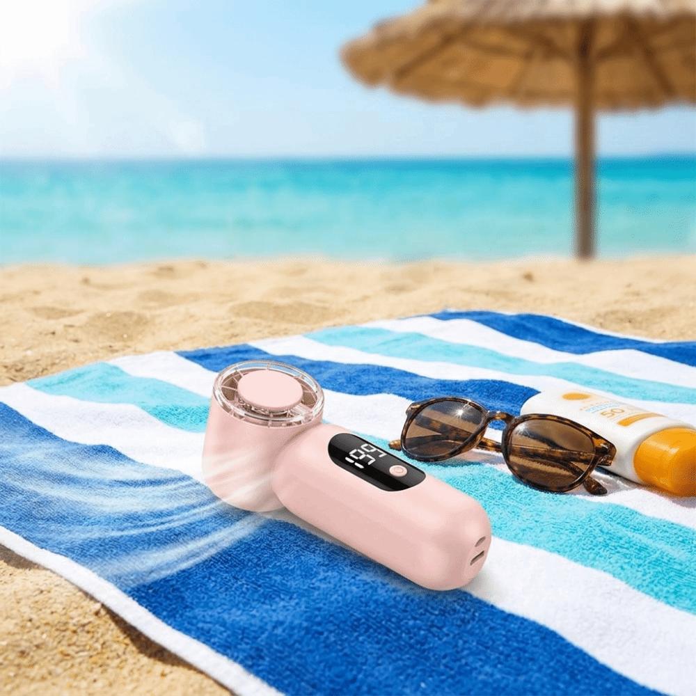 Digital Display T-55 Mini Pocket Fan Compact Lightweight USB Charging Port Portable High-Speed Turbo Fan for 5V/1A 400mAh