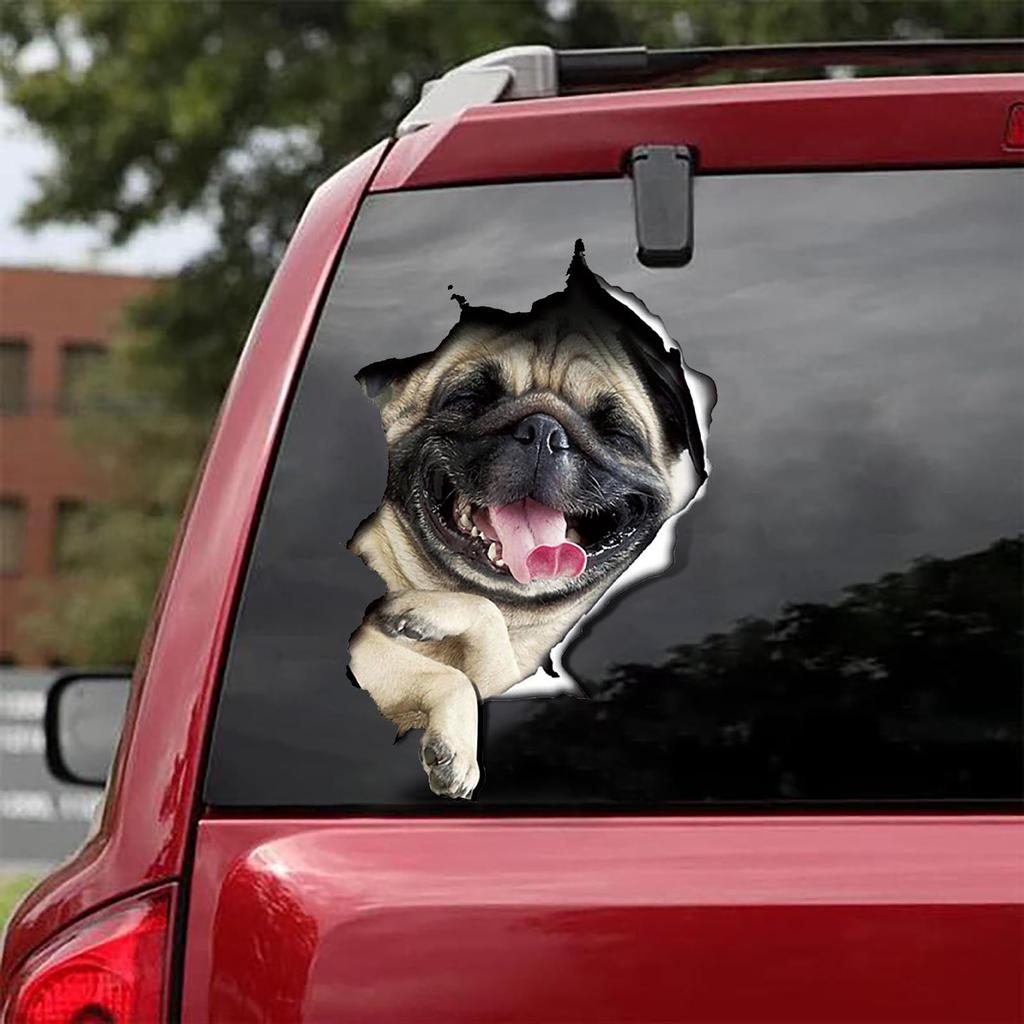 3D наклейка с трещиной для собаки, пластиковая наклейка из ПВХ, наклейка на окно автомобиля, забавные наклейки для ноутбука