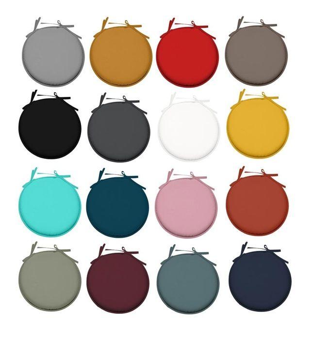 Galette de chaise - Pop color - Ronde - Jaune - 40 cm - 100% polyester