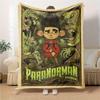 1pc Flannel Blanket, Paranorman,Zombies,Supernatural Pattern Printed Blanket, Sofa Bed Sofa Car Office Camping Travel Warm And Comfortable S