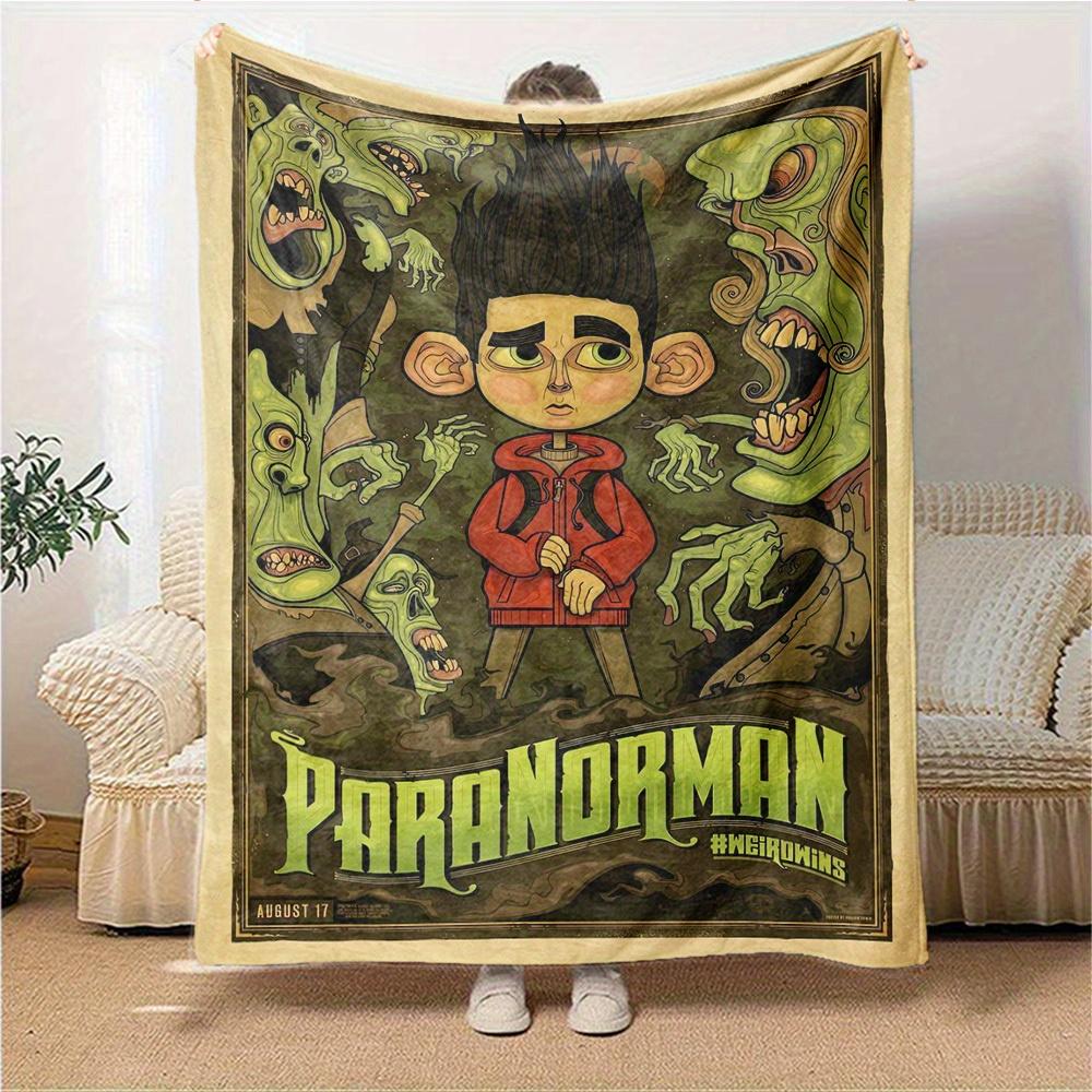 1pc Flannel Blanket, Paranorman,Zombies,Supernatural Pattern Printed Blanket, Sofa Bed Sofa Car Office Camping Travel Warm And Comfortable S