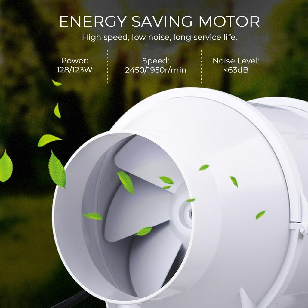4'' 6'' 8'' Вентиляционный Встроенный Вентилятор для Трубопровода Воздуходувка Двухскоростной Контроллер Труба Вытяжной Вентилятор Бустер Турбовентилятор 220В