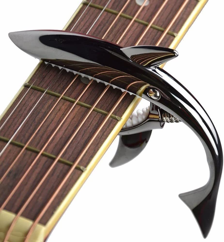 Эксклюзивный гитарный каподастр Tast One Touch Shark Shape Guitar Capo Акустический каподастр Capo для электрогитары Tast For Folk Guitar Ukulele Высококачественный цинковый сплав
