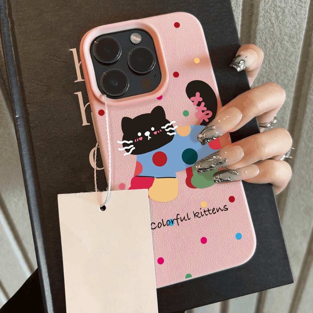 Skin-feel Phone Case for iPhone 11 13 16 Pro Max iPhone XR XS Max 14 15 Pro Max 12 13 Pro Max 16 Plus 13 Pro 14 Pro Cartoon Painted Macaron Colors