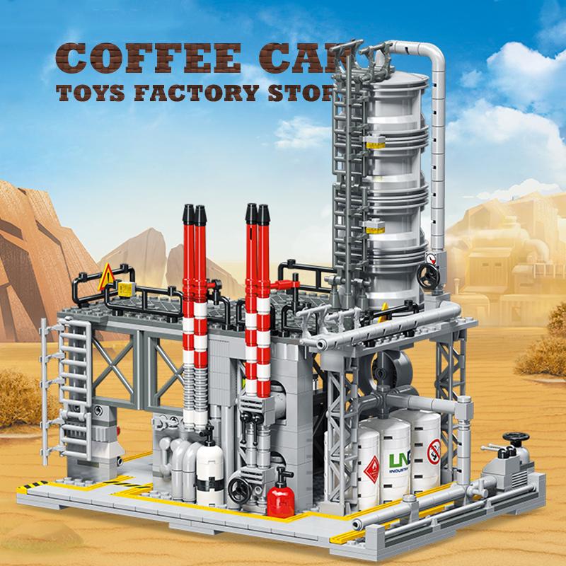 Уличный вид Нефтеперерабатывающий завод MOC Кирпичи Головоломка Игрушки STEM Город Центр хранения природного газа Строительная модель Набор блоков Подарок ребенку НОВЫЙ