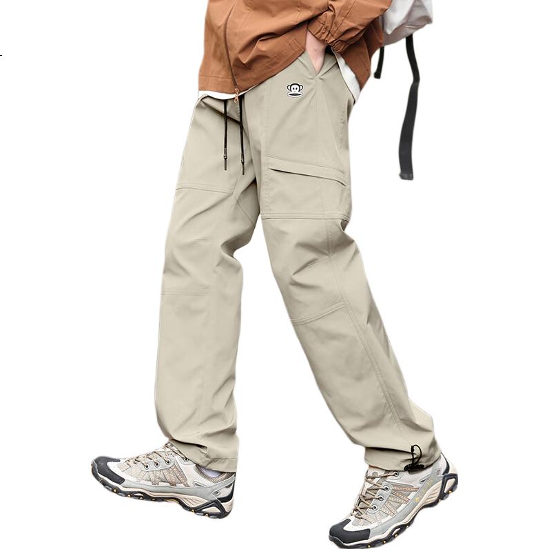 Paul Frank Casual Pants for Men, Spring And Autumn Fashion Casual Cargo Pants, Trendy Loose Versatile Trousers for Men, Beige, Size L