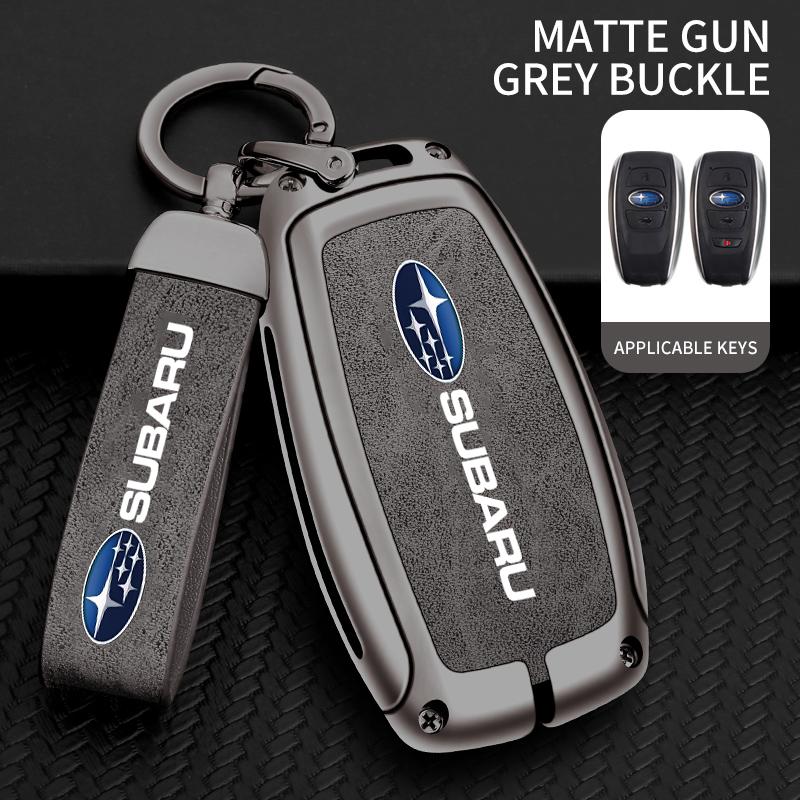 Alloy Car Key Case Cover For Subaru BRZ STI XV SV Forester Legacy Outback Crosstrek Impreza WRX Ascent Leather Shell Fob Holder mm1