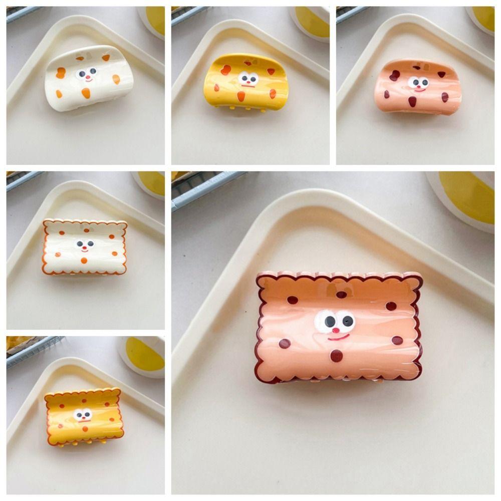 Korean Style Cookie Shark Clip Headwear Acetate Hair Clip Sweet Cookie Hair Claw Wash Face