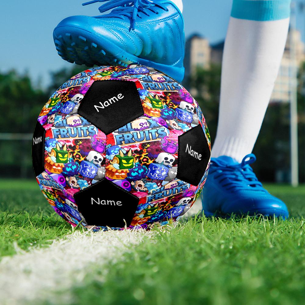 Custom Name Blox Fruits Theme Size 5 Soccer Ball, Suitable for Both Indoor and Outdoor Matches, a Gift Suitable for Everyone.