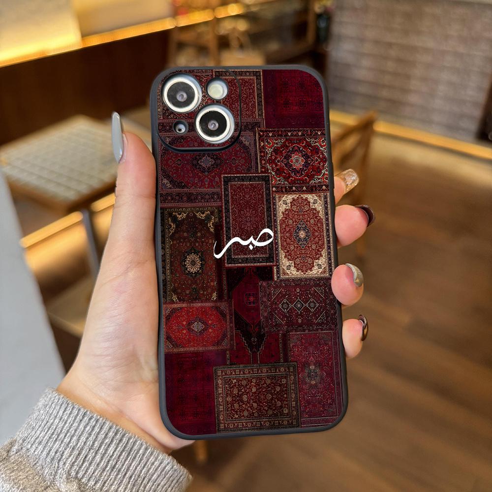 Винтажный персидский ковер Чехол для iPhone 17Air 16 15 14 13 12 11 Pro Max Plus Этнический Роскошный Красный Цветочный Sabr Ударопрочный Матовый Чехол