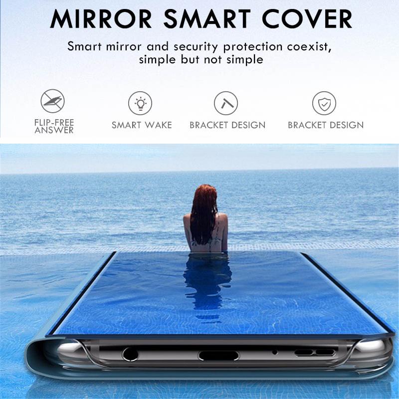 Роскошный умный зеркальный флип-чехол для Xiaomi Redmi Note 11, 10, 9, 9S, 8, 8T, 10S, 11T Pro Max Plus 9A, 9C Mi 9T Lite Poco X3, 5G, чехол