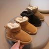 Новые детские зимние ботинки, зимняя детская обувь, ботинки для девочек, однотонные, универсальные, для мальчиков, повседневные, модные, хлопковые ботинки, утолщенный плюш
