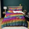Rainbow Duvet Cover King/Queen Size LGBT Abstract Rainbow Heart Bedding Set for Girls Women Colorful Lines Soft Quilt Cover
