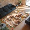 Teddy Bear Theme Crystal Velvet Rug Personalized Custom Name Text Soft Floor Mat Home Decor