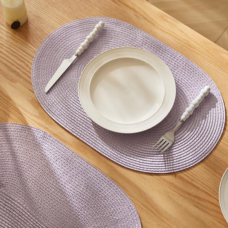 Nordic-style PP placemat table mat, Western placemat, woven dining table heat-resistant mat, decorative table mat
