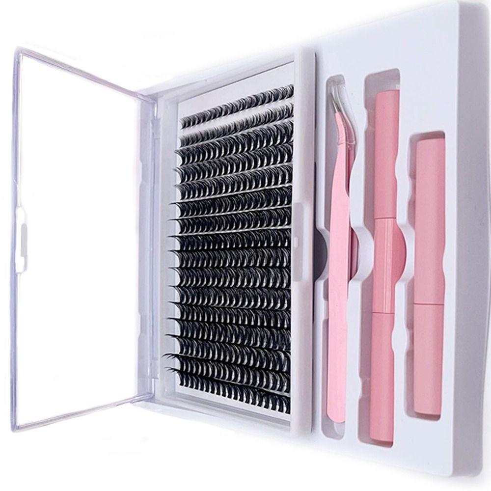 С клеем Отдельные ресницы DIY Накладные ресницы Набор кластерных ресниц ручной работы в домашних условиях