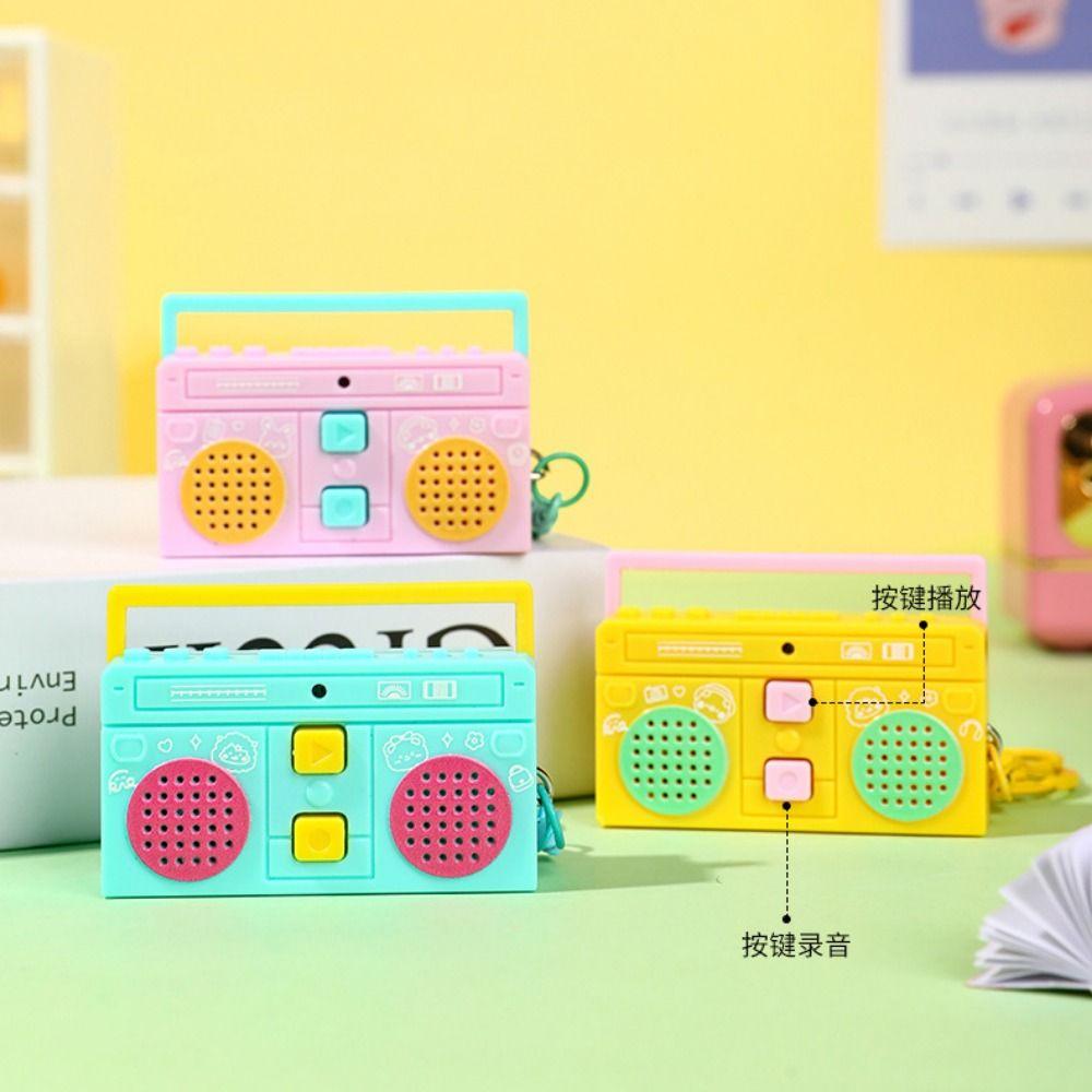 Retro Recording Key Ring Bag Hanging Small Speaker Key Holder Tape Recorder Pendant Birthday Gifts