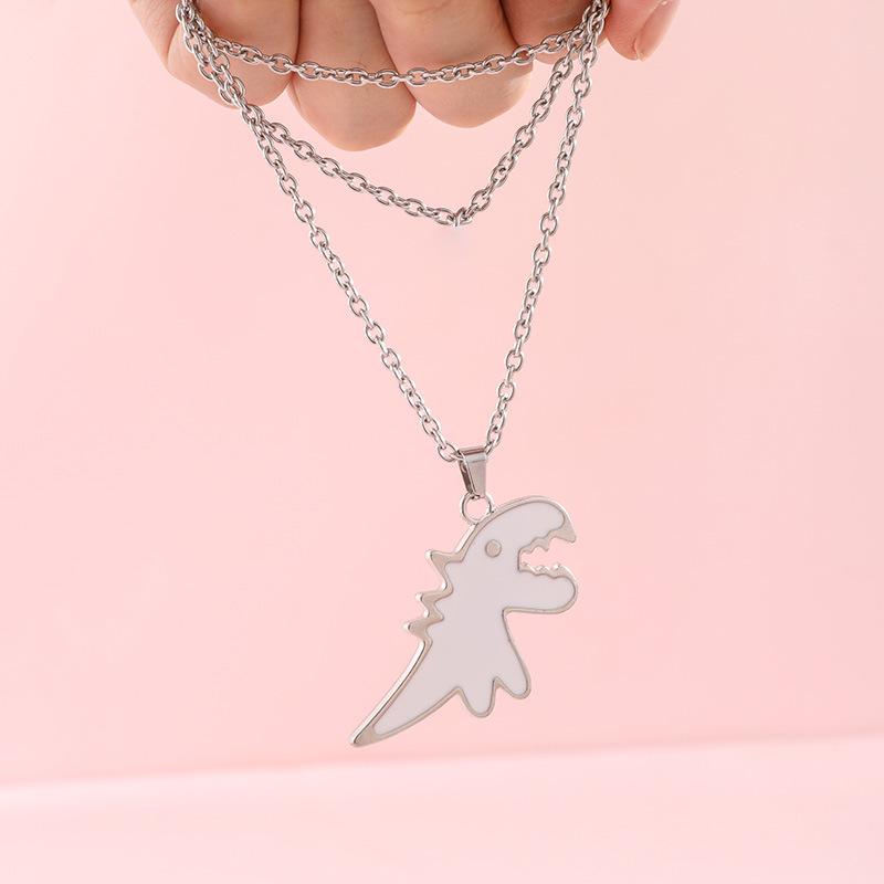 CANXING милый динозавр пара ожерелье любителей парные подвески друзья шейная цепочка хип-хоп панк воротник для мужчин женщин ювелирные изделия