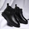 Модные мужские деловые ботинки с боковой молнией, новые зимние ботинки, новые роскошные брендовые мужские мотоциклетные ботинки, высокие универсальные кожаные туфли