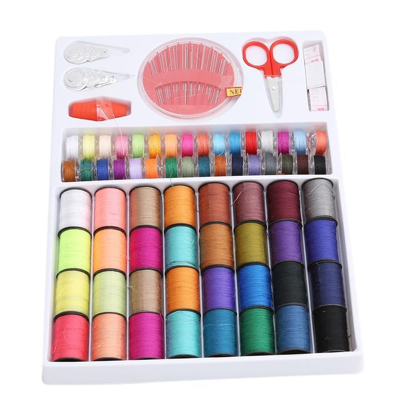 100 шт. дорожный набор для шитья, набор игл и ниток, домашние ножницы, коробка с иглами и нитками