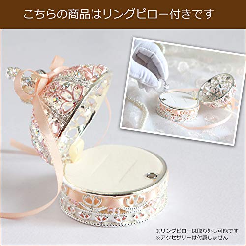 <Корона с Сакурой и Лентой> Серьга [Прямая Покупка в Магазине Серёг] (Нежно-розовый)