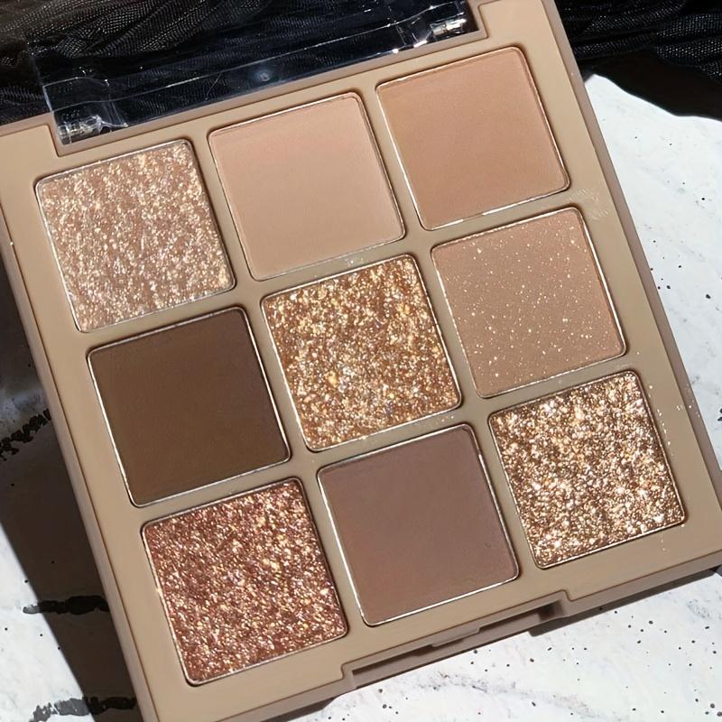 Палитра теней для век из 9 цветов — от матовых до блестящих, коричневые и нюдовые оттенки теней для век, бьюти-маст-хэв для эффекта дымчатых глаз