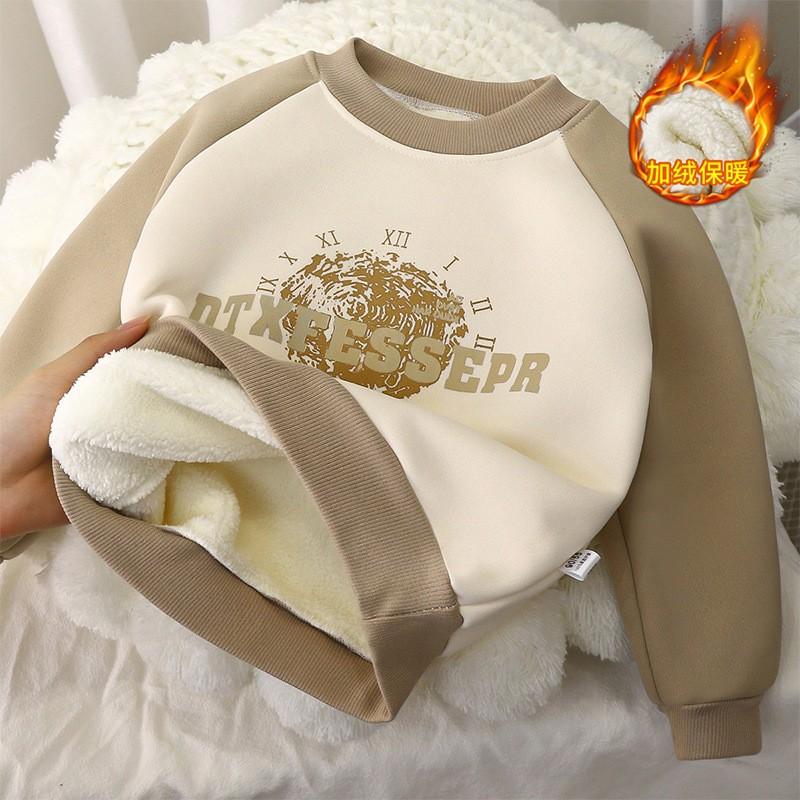 Детская флисовая толстовка для зимы, толстая теплая верхняя одежда, топ