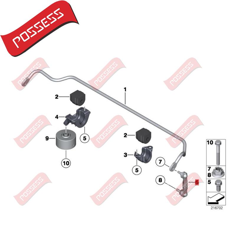 A Pair of Rear Axle Sway Bar End Stabilizer Link Ball Joint For BMW 5 Series GT F07 2010-/ BMW 5 Series F11 2012-/,L=R