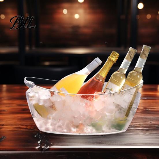 Multi-bottle Wine Chiller Ice Bucket 5L Large Capacity Boat Shape Container with Transparent Shovel Pail for Party Beer Champagne
