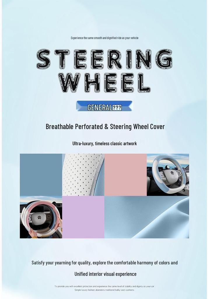 Universal 15 Inch Car Steering Wheel Cover: Comfortable, Breathable, Skin-Friendly Leather for All Seasons