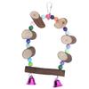 Parrot Swing Toy Wooden Parrot Suspension Bridge Swing for Small Medium Budgies Birds
