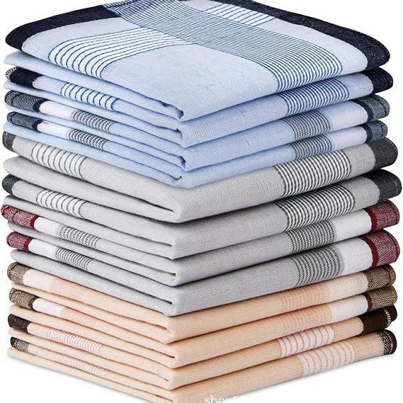 Набор из 12 мужских цветных handkerchiefs из 100% хлопка 40x40 см - Классические нагрудные платки