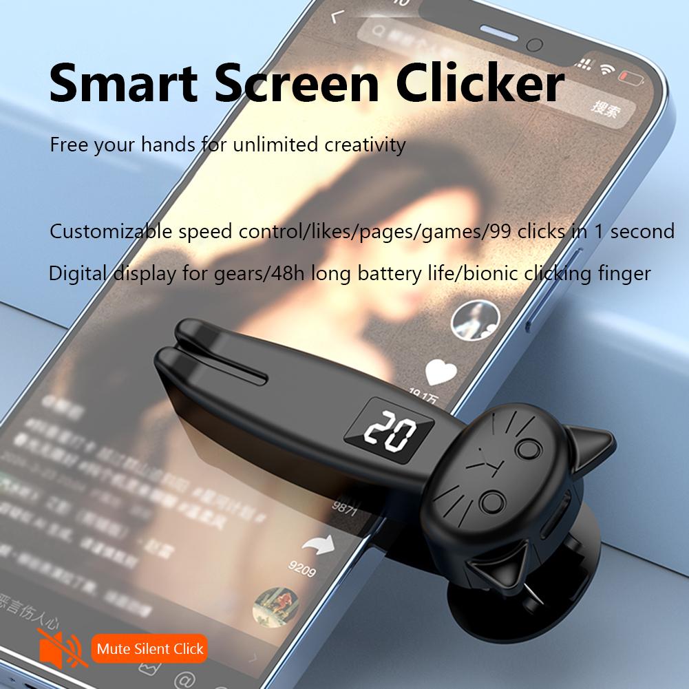 Bluetooth-совместимый затвор для камеры 5.3 с цифровым дисплеем Умный телефон Автоматический кликер Устройство-кольцо для экрана телефона для