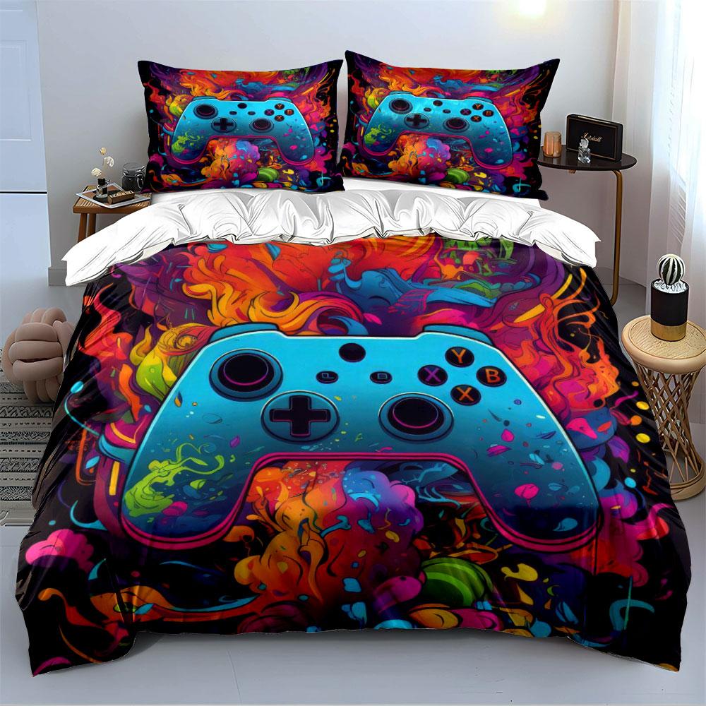 "Colorful Gamepad Bedding Set" Bedding Duvet Cover Set Duvet Cover Pillowcases (1 * Duvet Cover 2 * Pillowcases, without duvet insert)