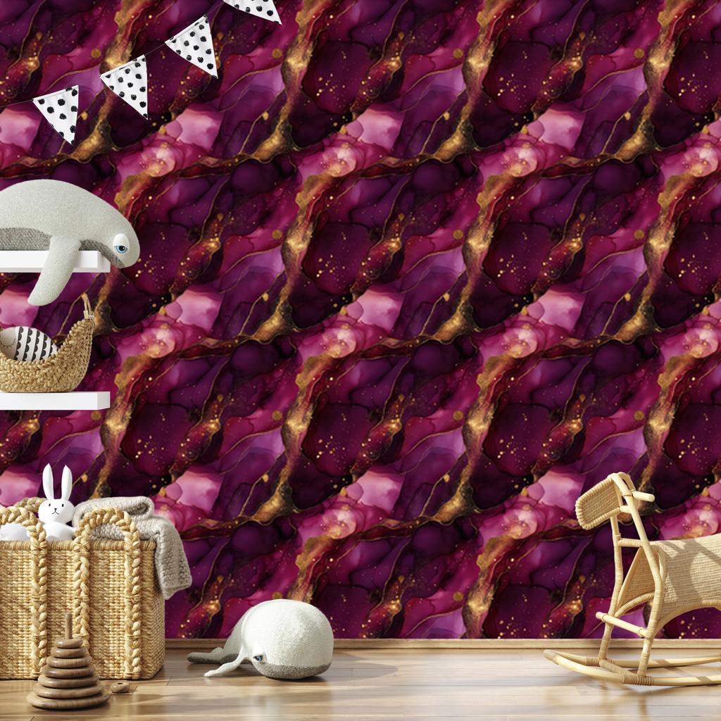 Ink Wallpaper Burgundy, Purple and Burgundy for Living Room and Bedroom 50x1000