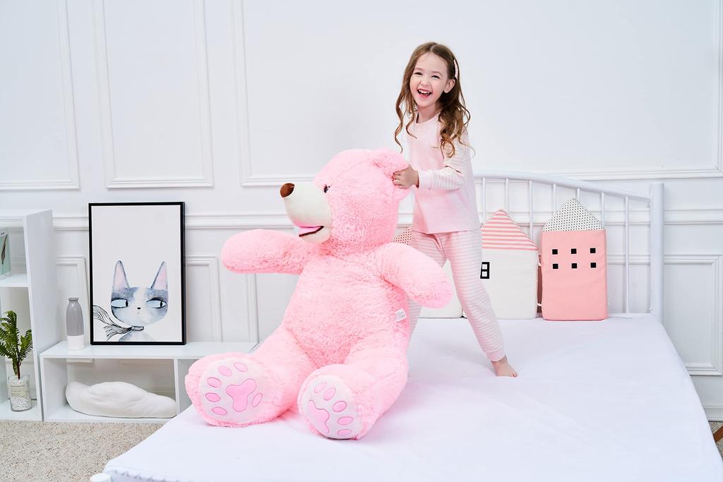 IKASA Stuffed Toy Giant Bear Cute Animal Plush Pillow Pink 100cm