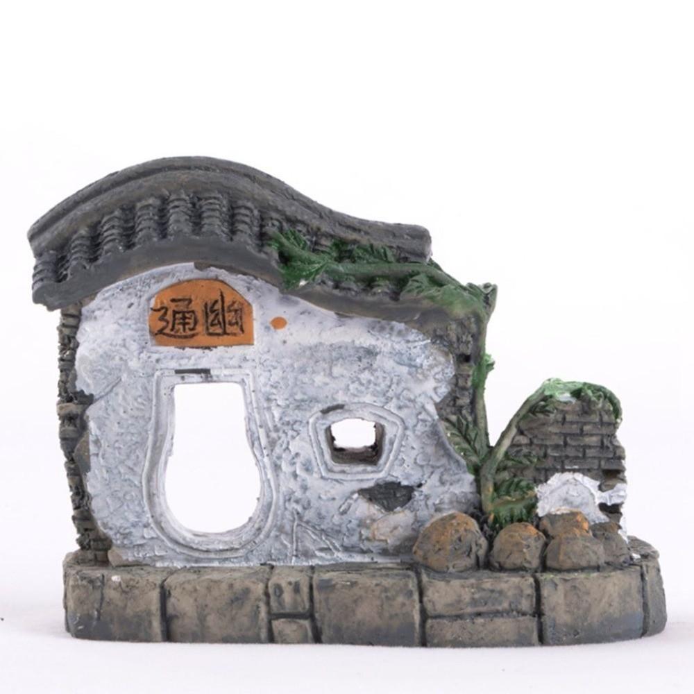 Realstic 1 pcs DIY Crafts Tradiational House Model Scene Statue Bonsai Decor Figurines