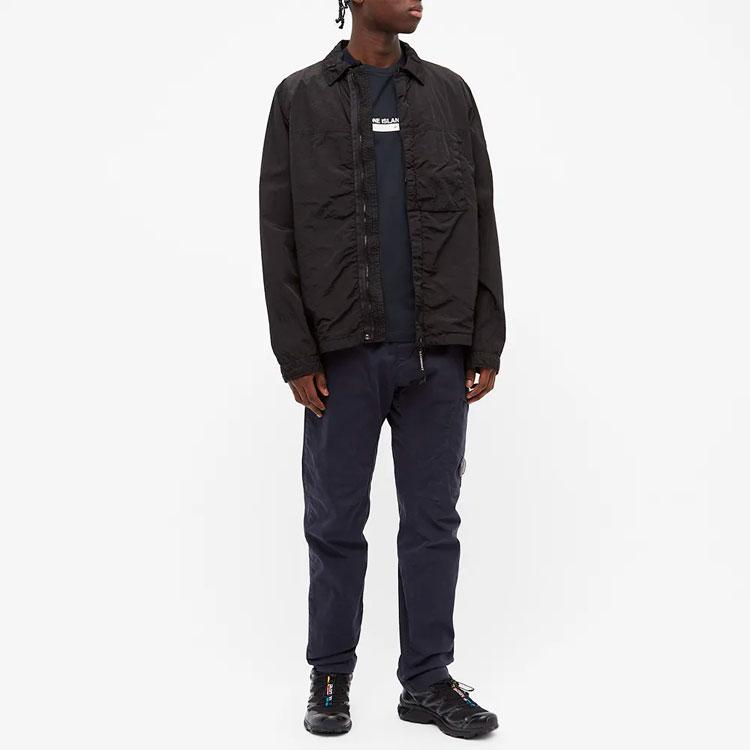 STONE ISLAND Мужская футболка с коротким рукавом и принтом маленького логотипа SS21, Топы, Темно-синий, 74152NS55-V0020