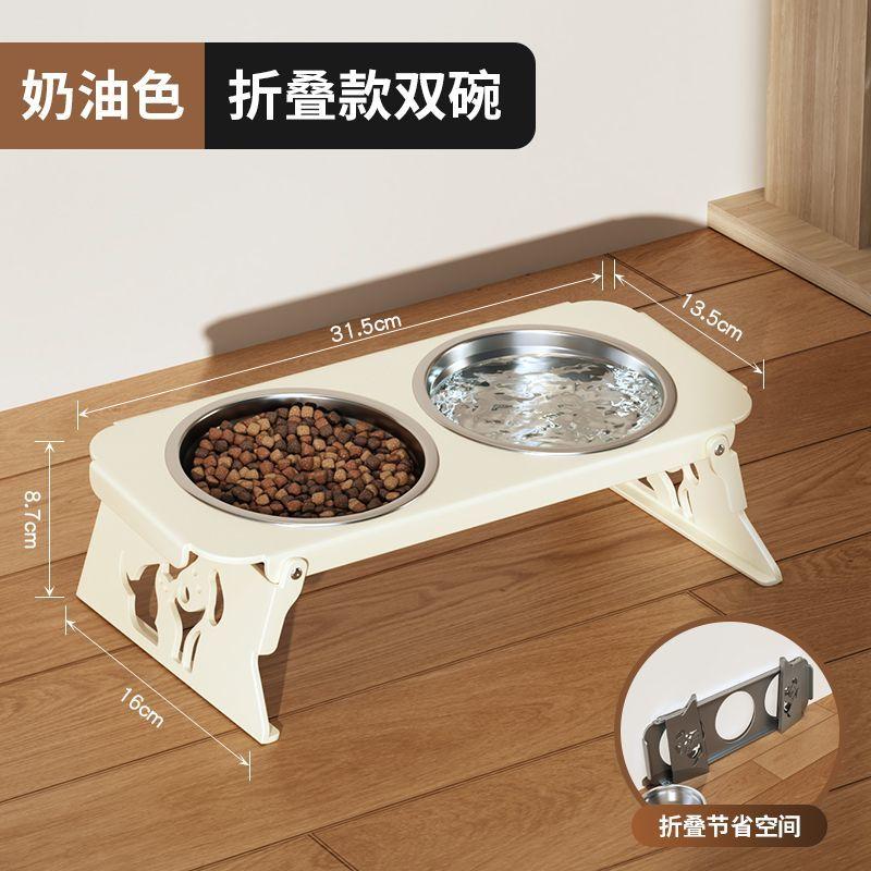 Foldable Stainless Steel Cats Feeder Anti-spill Multi-combination Pet Bowl Protect Neck Dogs Food Drinking Bowl Pets Accessories