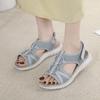 New European Sports Md Casual Women's Sandals Solid Color Comfortable Large Size Sandals Fashionable Casual Velcro Stickers