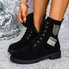 Ботинки «челси» Массивные ботинки Женская зимняя обувь Ботильоны из коровьей замши Черные женские осенние модные ботильоны на платформе