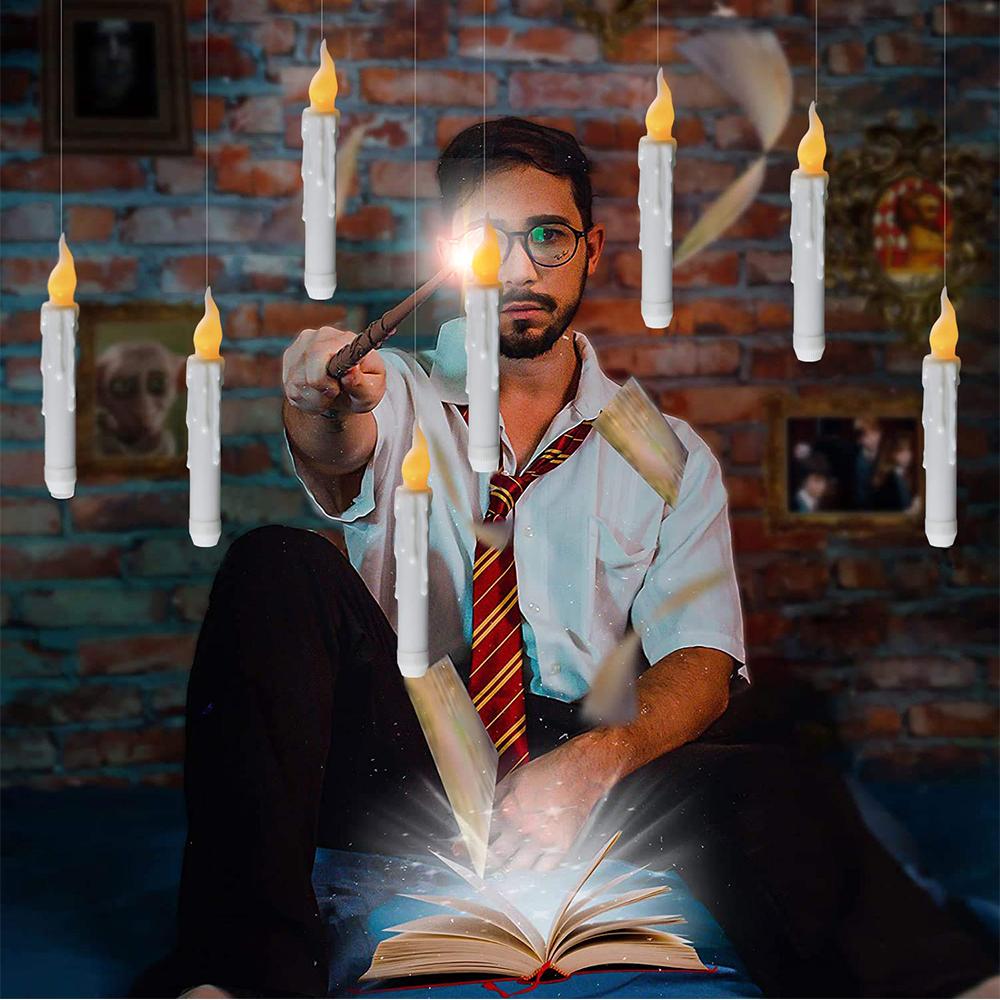 Парящие свечи с палочкой для рождественского/хэллоуинского/валентиновского декора белые