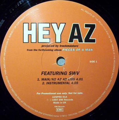 12-дюймовая пластинка AZ - Hey AZ AZSPRO01 EMI 1997 UK Rap & Hip-Hop/R&B Б/у