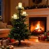 Christmas Tree Topper Candle Holder 3-Tier Metal Triple Candle Tree Topper Shelf Candelabra Indoor Light-up Xmas Tree Topper Decoration