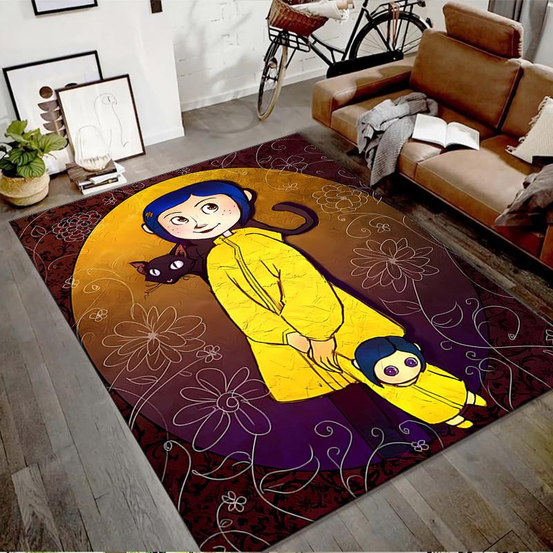 1pc Coraline (5) Design Printed Area Rug Carpet for Bedroom Living Room Home Decor Rugs Mat Non Slip Mat Rug for Bedside