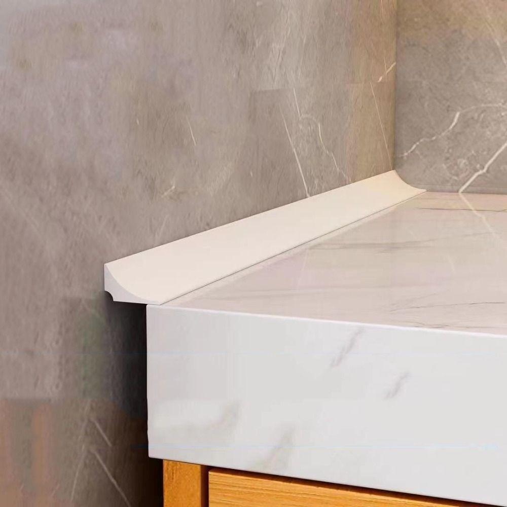 Self-Adhesive Silicone Water Barrier Black/White Shower Barrier  Countertop Gap