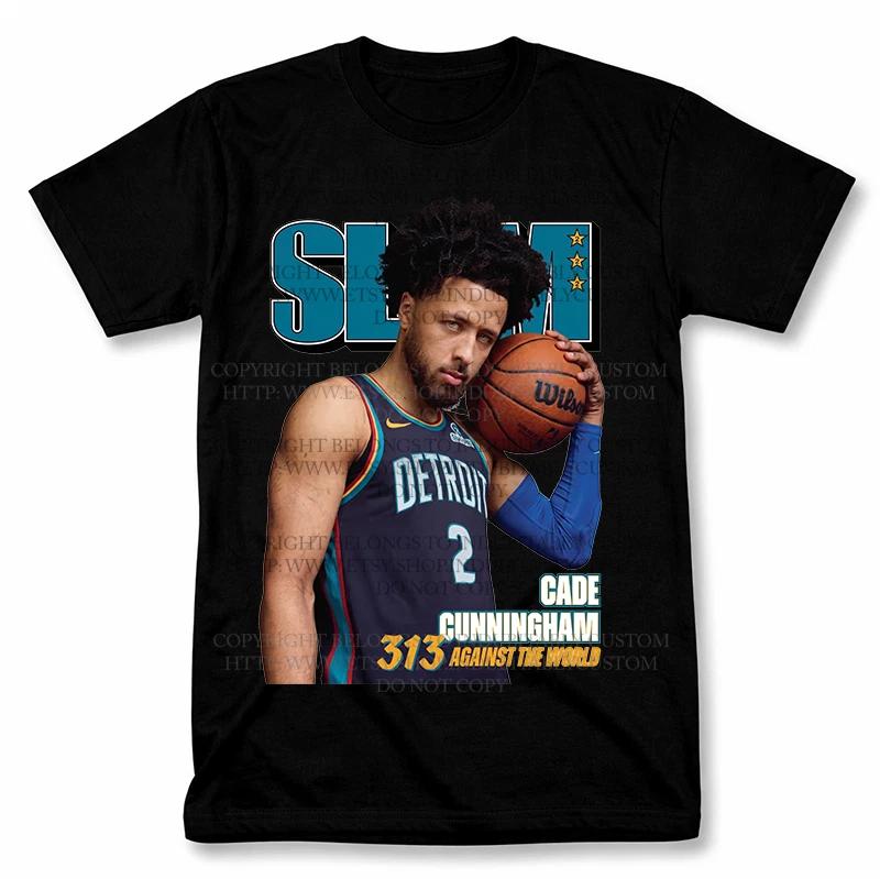 Cade Cunningham Slam Cover Graphic T Shirt Vintage Style Tee