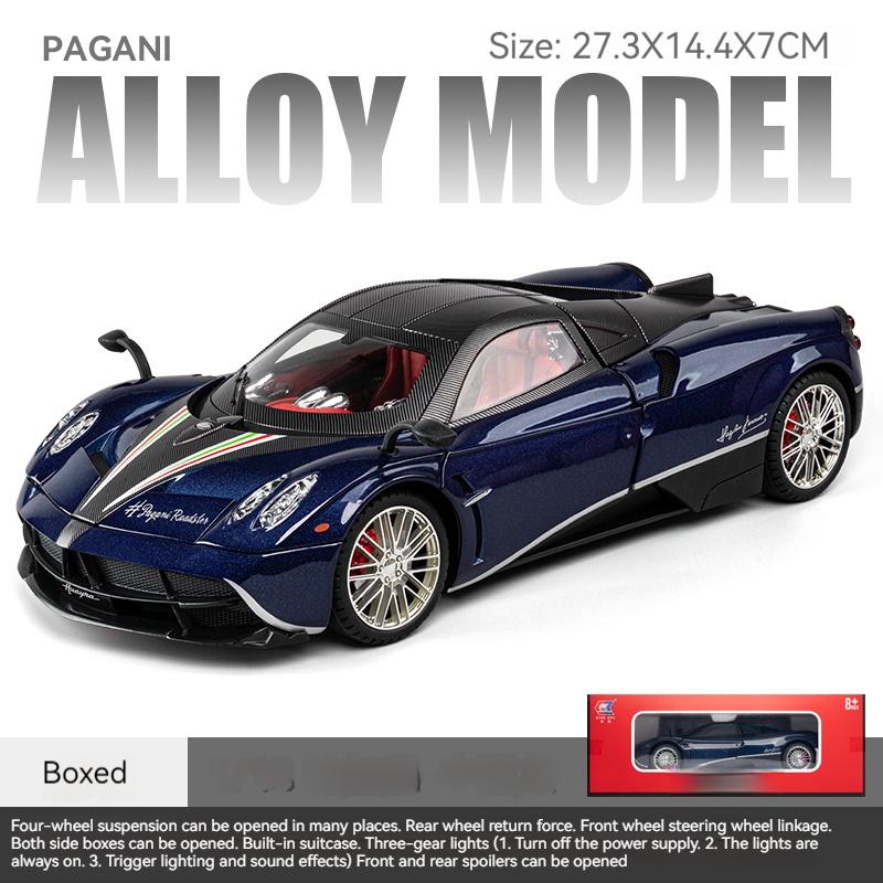 Модель спортивного автомобиля Pagani Huayra Dinastia в масштабе 1/18, литой металлический, модель гоночного автомобиля, симуляция звука и света, детская игрушка, подарок