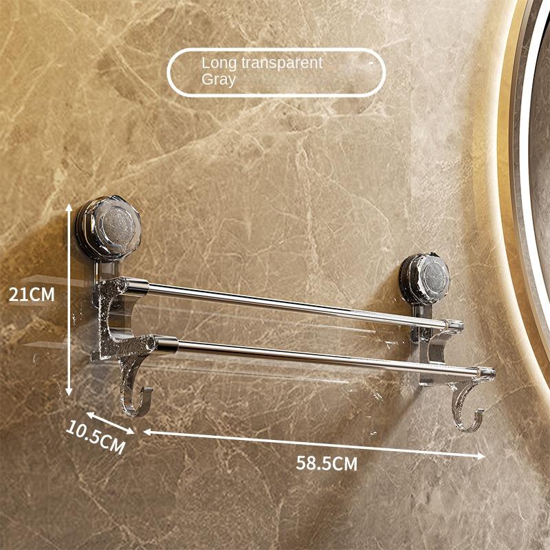 3830 Двойная вешалка для полотенец на присоске для ванной комнаты с крючком для хранения влажных и сухих полотенец Роскошное хранилище для ванной комнаты двойного назначения