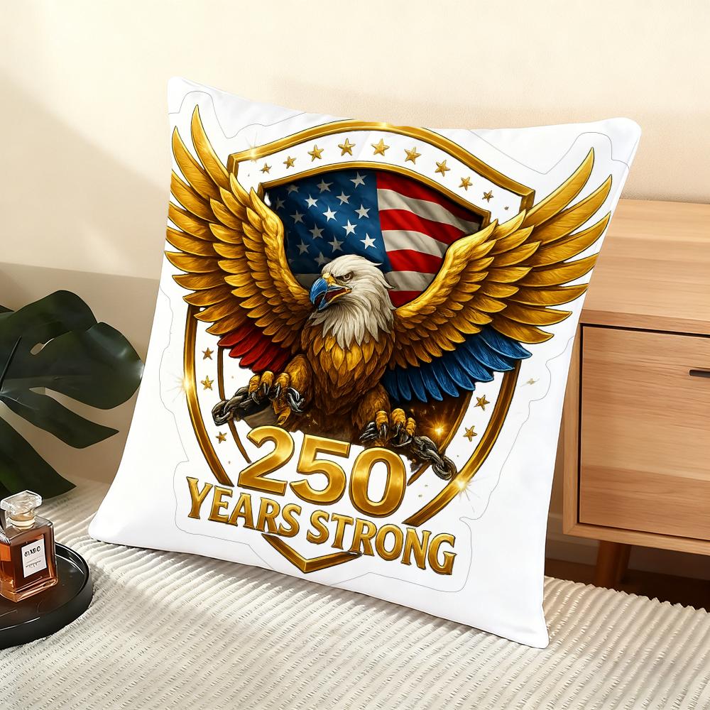 250Th Anniversary Of The Usa Cushion Cover Soft Short Plush Pillow Cover Smooth Cozy Texture Aesthetic Cushion Case Home Decor